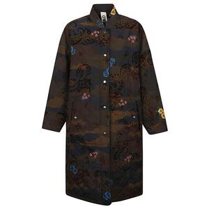 KONRAD Quilted Paisley Print Longline Jacket Women GREEN Coats & Jackets